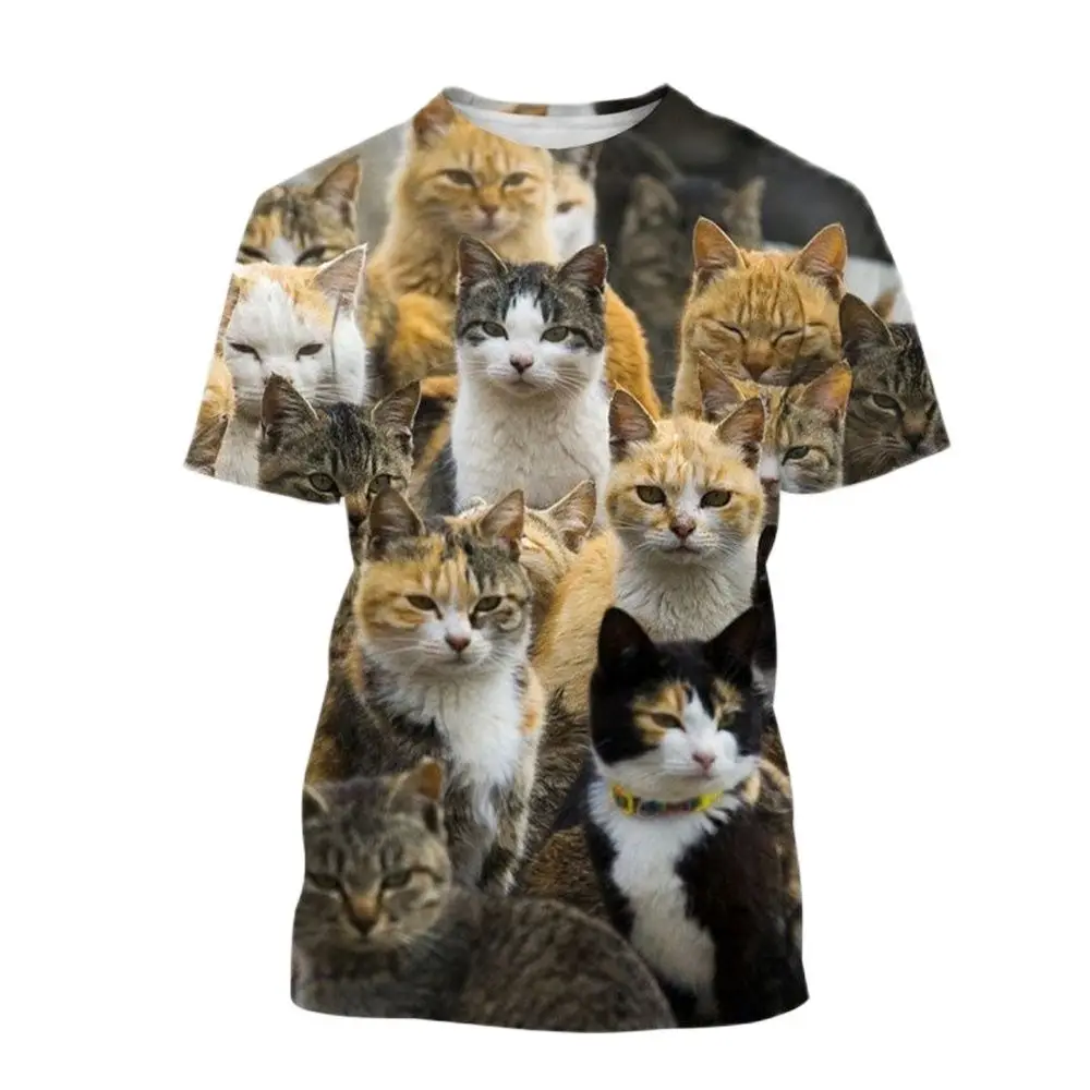 2023 Trending Products Lovers Short Sleeve 3D Lovely Animal Pattern Comfortable Breathable Material Outdoor Take a walk Style