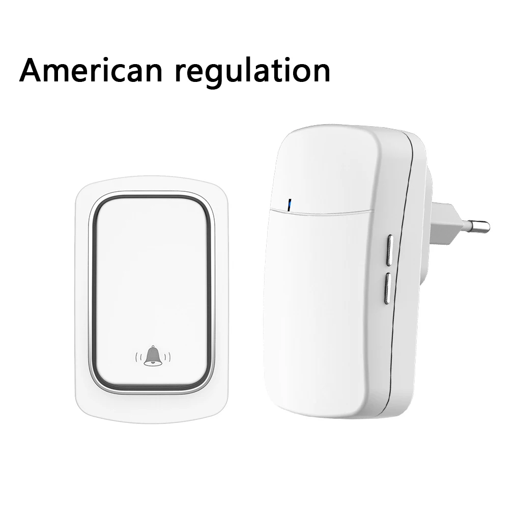 

Умный дверной звонок с громким звуком, регулируемый беспроводной дверной звонок большого радиуса действия, передатчик, охранная сигнализа...