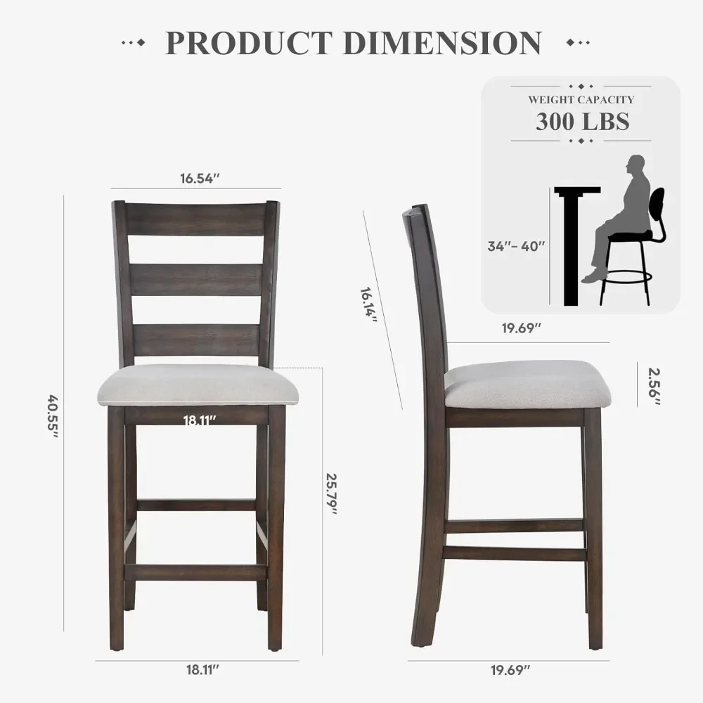 Барный стул набор из 4 стульев барные стулья мягкой ткани обеденные со спинками и