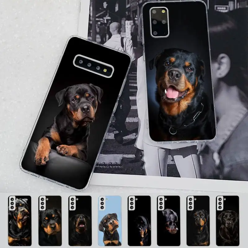 

YNDFCNB Cute Rottweiler Dog Phone Case for Samsung S21 A10 for Redmi Note 7 9 for Huawei P30Pro Honor 8X 10i cover