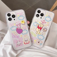disney winnie the pooh cartoon phone cases for iphone 13 12 11 pro max xr xs max 8 x 7 se 2020 couple anti drop tpu soft cover