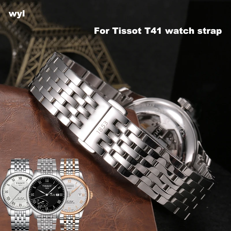 

Watchband For Tissot T41 watch strap original 1853 steel band Folding buckle T006 stainless steel watch accessories 19mm