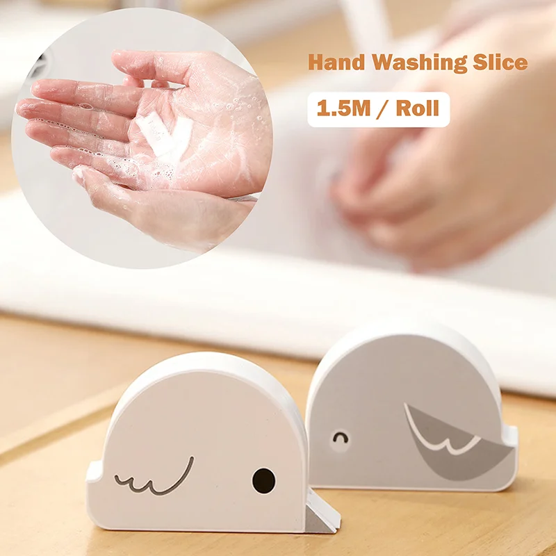 

1.5m/Roll Portable Hand Soap Portable Soap Bathroom Hand Sanitizer Outdoor Travel Soap Foam Bath Cleansing Soap Sheet