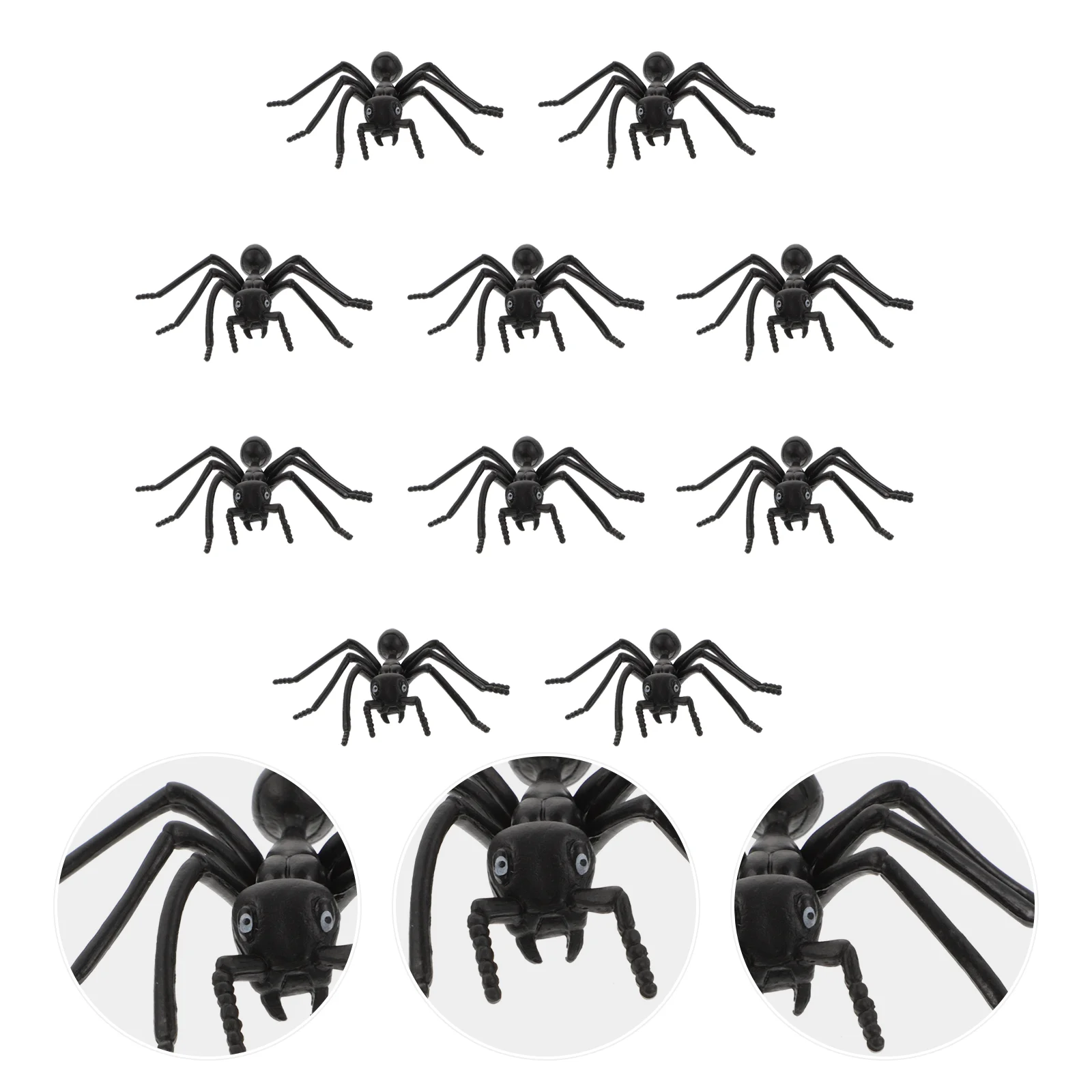 

10 Pcs Scare The Ants Halloween Party Supplies Toys House Decorations Home Sculpture Pvc Black Bugs Imitation Accents