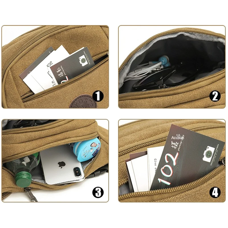 Custom Outdoors Travel Hip Bag Fanny Bag Tactical Fanny Pack Sports Cross Body Waist Chest Canvas Sling Bag For Men