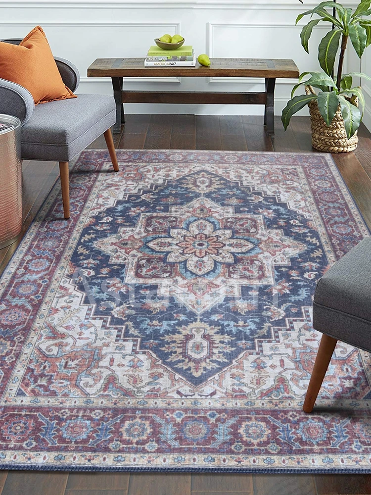 

Flower Carpets Persian Vintage Morocco Anti-Skid Lounge Rug Carpet For Living Room Bedroom Floor Mat Non-Slip Area Rugs Absorben