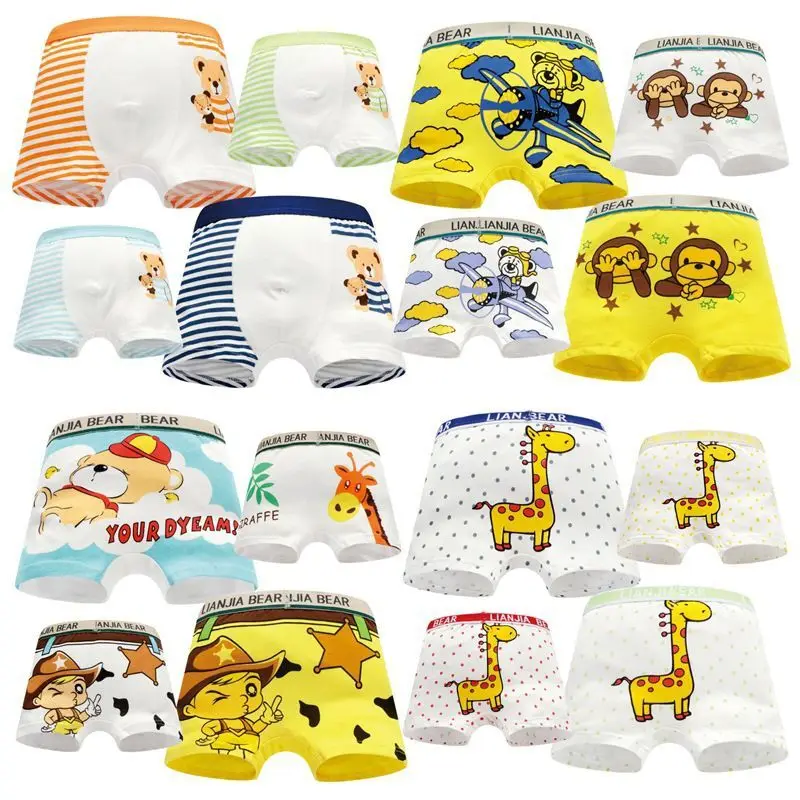4 шт./лот шорты для мальчиков детское нижнее белье хлопковые боксеры детские
