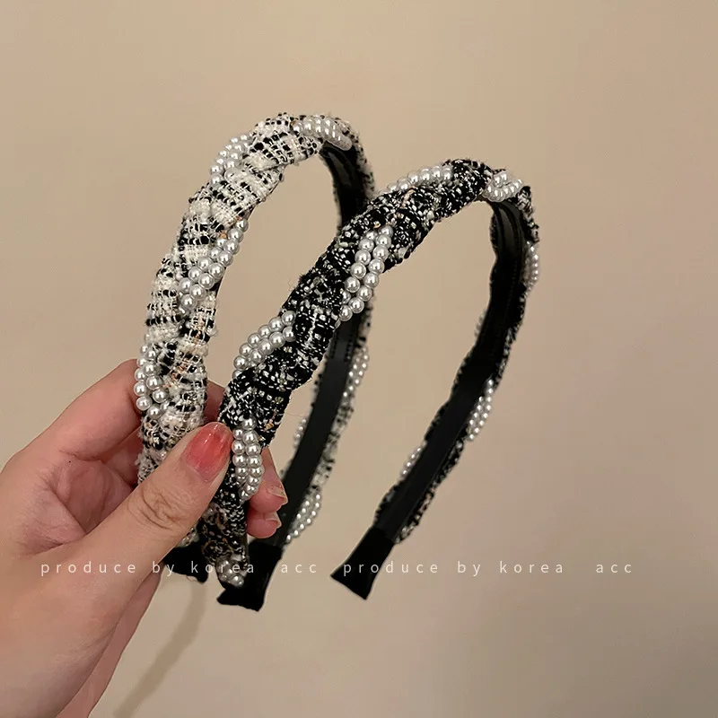 

Pearl Flannelette Hand Woven Winding Hair Band (korean Version), Temperament, Lady, Literary And Artistic Style, Fashion Headban