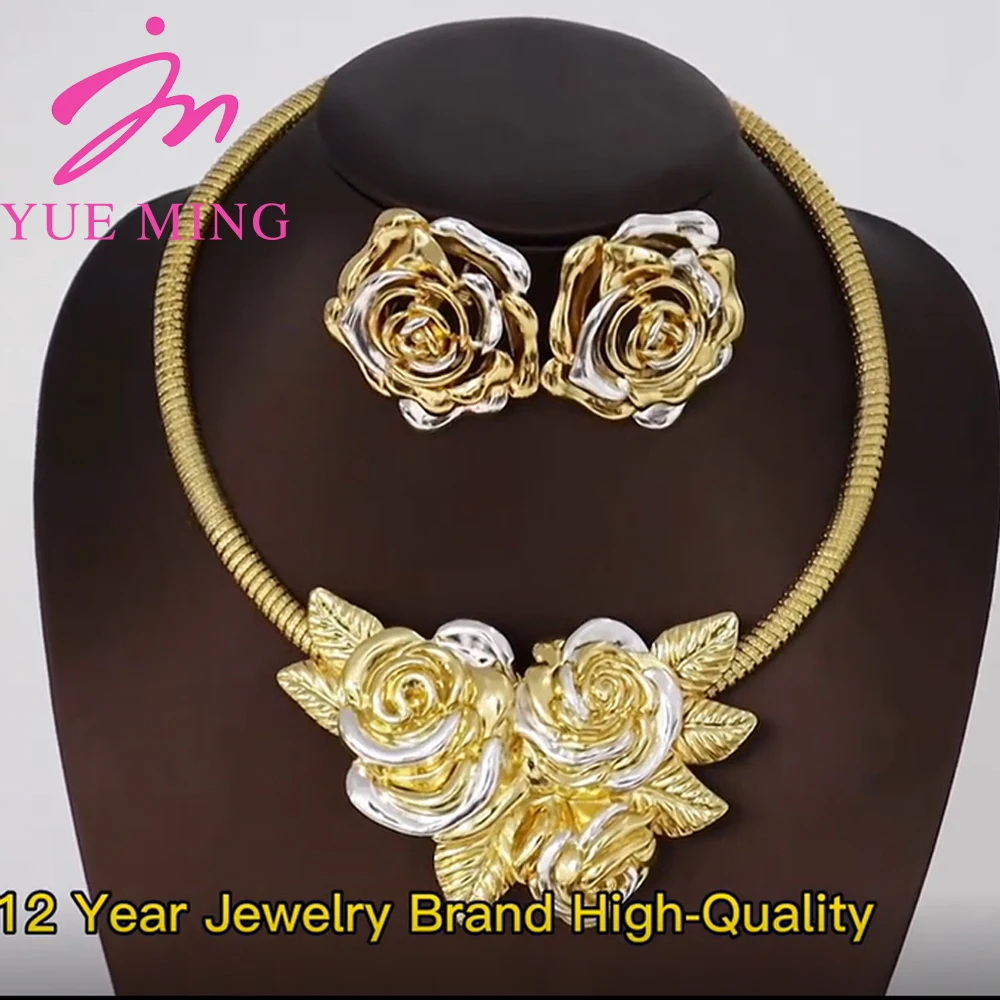 

Dubai Gold Plated Jewelry Sets for Women Luxury Wedding Jewelry Set African French Bride Banquet Dating Wedding Jewelry