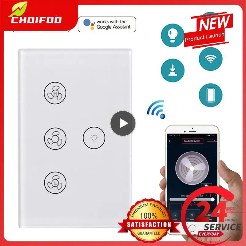

CORUI WIFI Tuya Smart Light Fan Switches Digital Adjustable Fan Switch Manual Touch Switch Support Smart Life Alexa Google Home