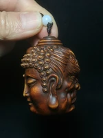 1919 chinese boxwood carved evil a figubuddhre statue netsuke good and evil deserve collectable gift