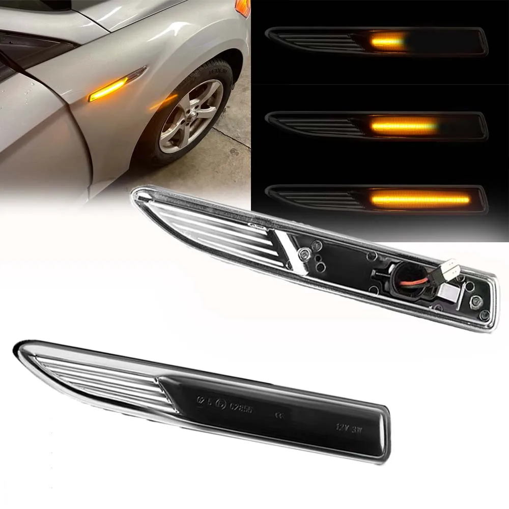 

2Pcs LED Dynamic Side Marker Turn Signal Light Sequential Blinker Lamps For Ford Mondeo 4 Mk4 Estate BA7 2007-2015 # 7S7113K354