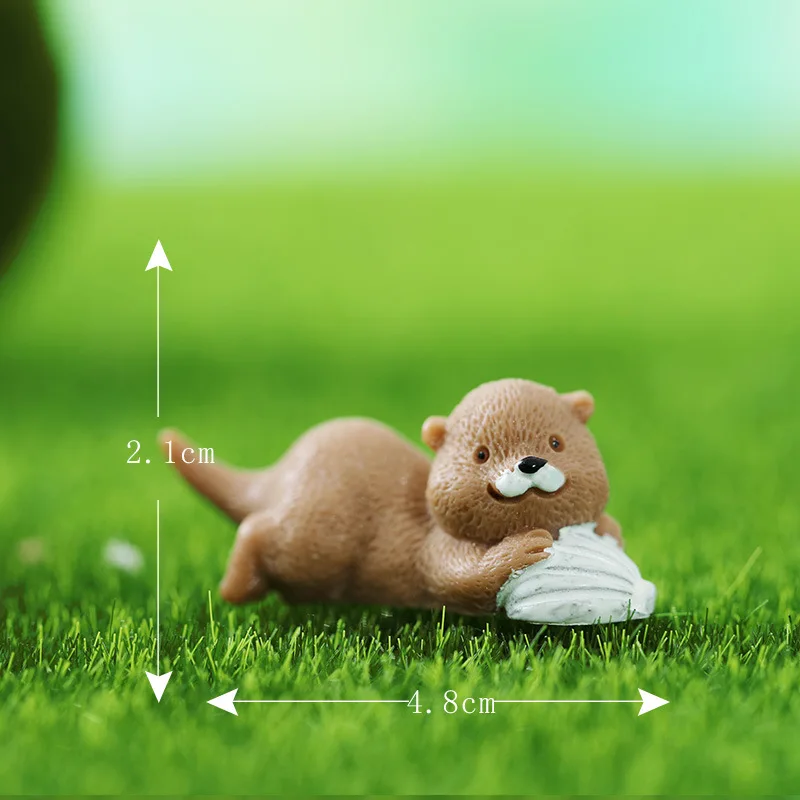 

Милая маленькая фигурка выдры, Топпер для торта, кукольный домик, модель животного, водная собака, поделки «сделай сам» для дома, кавайный домашний декор