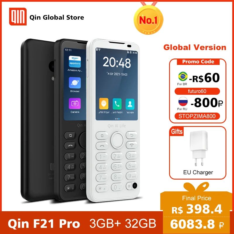 Qin F21 Pro смартфон с сенсорным экраном 2 8 дюймов 3 ГБ 32 Bluetooth 5 0 480*640 | Мобильные