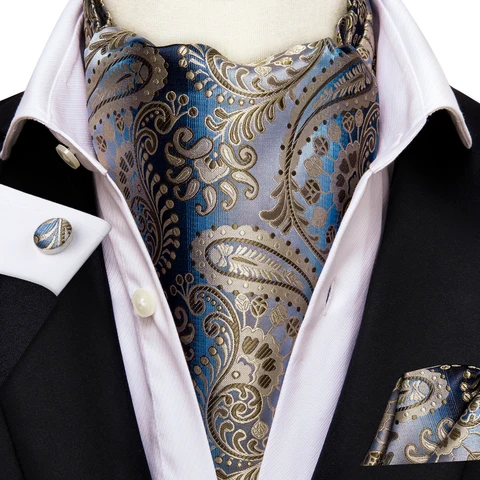 Прямая поставка Шелковый мужской носовой платок Ascot Запонки Набор Жаккард Пейсли Цветочный винтажный галстук оптовая продажа для аффилированных лиц