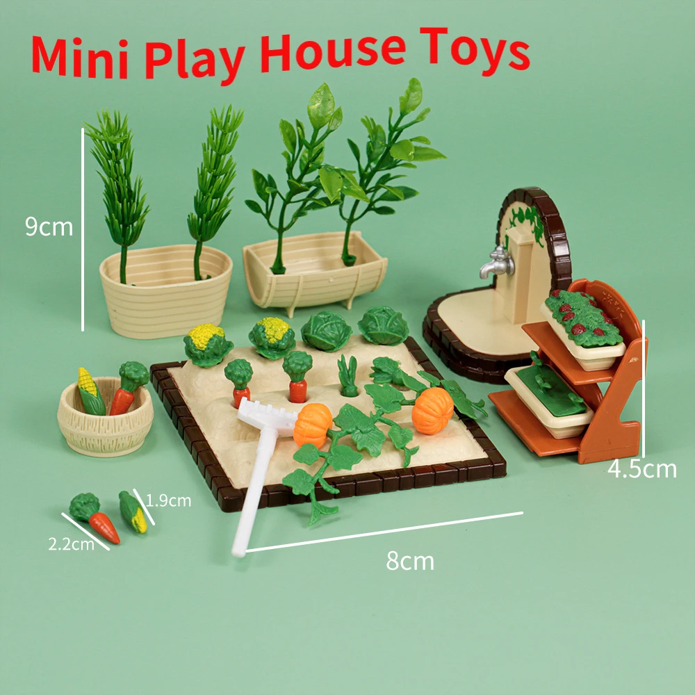 

Mini Play House Toys Doll House Vegetable Garden Set Simulat Furniture Piano Parent-Child Game Scene Toy Accessories Child Gift
