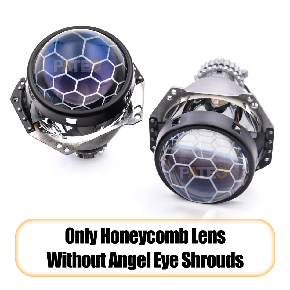 

Светодиодный динамический RGB ангельские глазки Hotwheel Halo Rings, биксеноновые линзы для фар 3 дюйма, HID проектор с сотовой линзой, линза в фару, аксессуары для авто, управление через приложение дхо для автомобилей