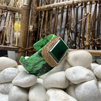 european and american style square agate green leather rhinestone bracelet ladies personality fashion trend luxury jewelry