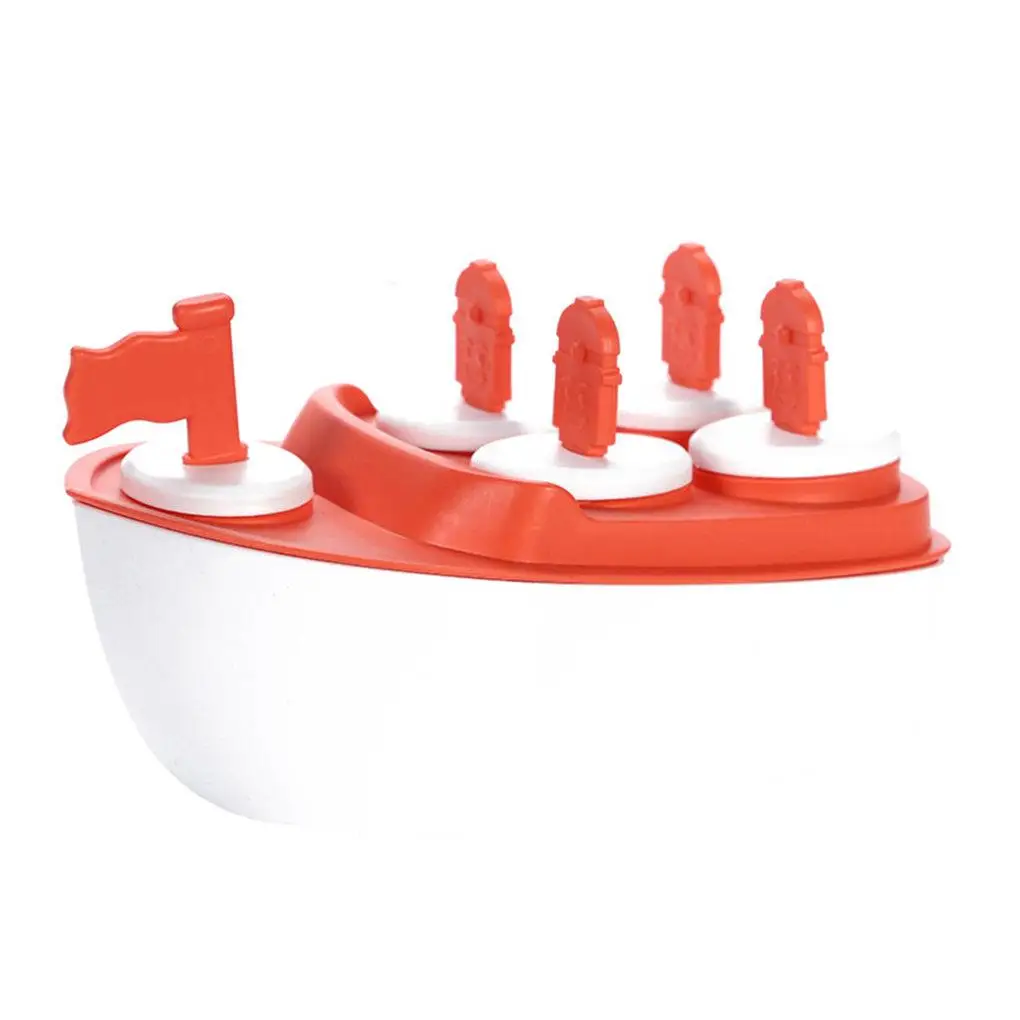 

Cartoon Sailing Boat Ice Cream Mold 5 Grid Ice Tray Popsicle Machine DIY Homemade Freezer Ice Mold Household Ice Cream Tools