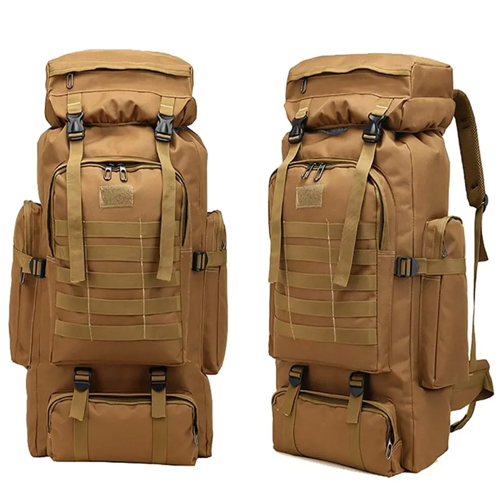80L Outdoor Camouflage Backpack Camping Hiking Military Tactical Adjustable Waterproof Large Capacity Travel Daypacks Outdoor Ru