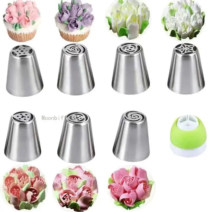 7 шт./компл. насадки для глазури с русским тюльпаном крема кондитерских украшений