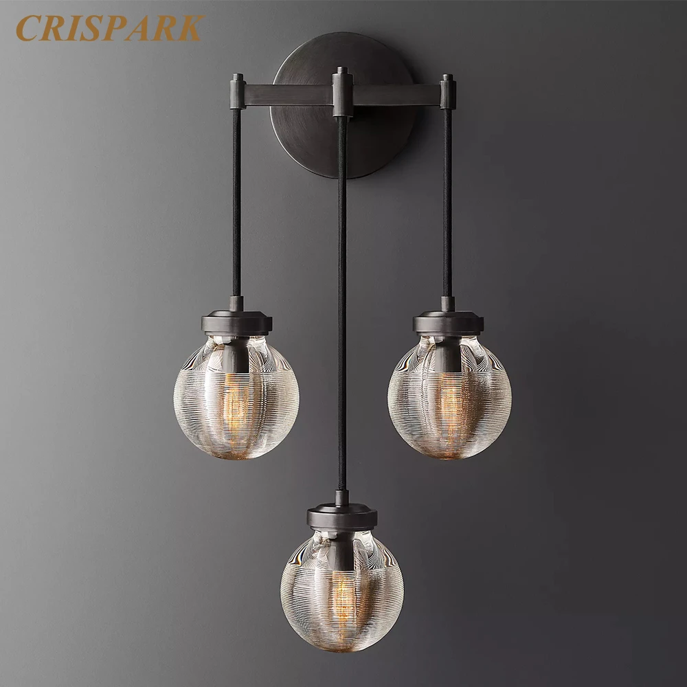 

Pearl Double Sconce Black Indoor Wall Lamp LED Modern Clear Crystal Pendant Sconce Light Fixture Home Decor Living Room Bedroom