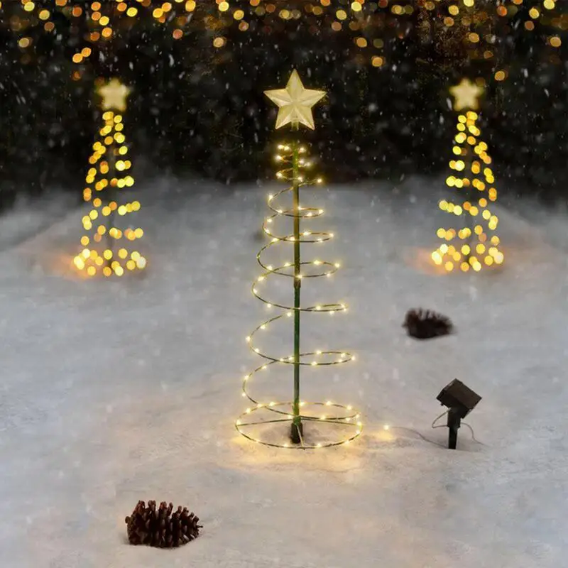 

Christmas Tree Solar Stake Lights Spiral Christmas Tree Solar Stake Lights Outdoor Decorative Christmas Solar Garden Stake Light