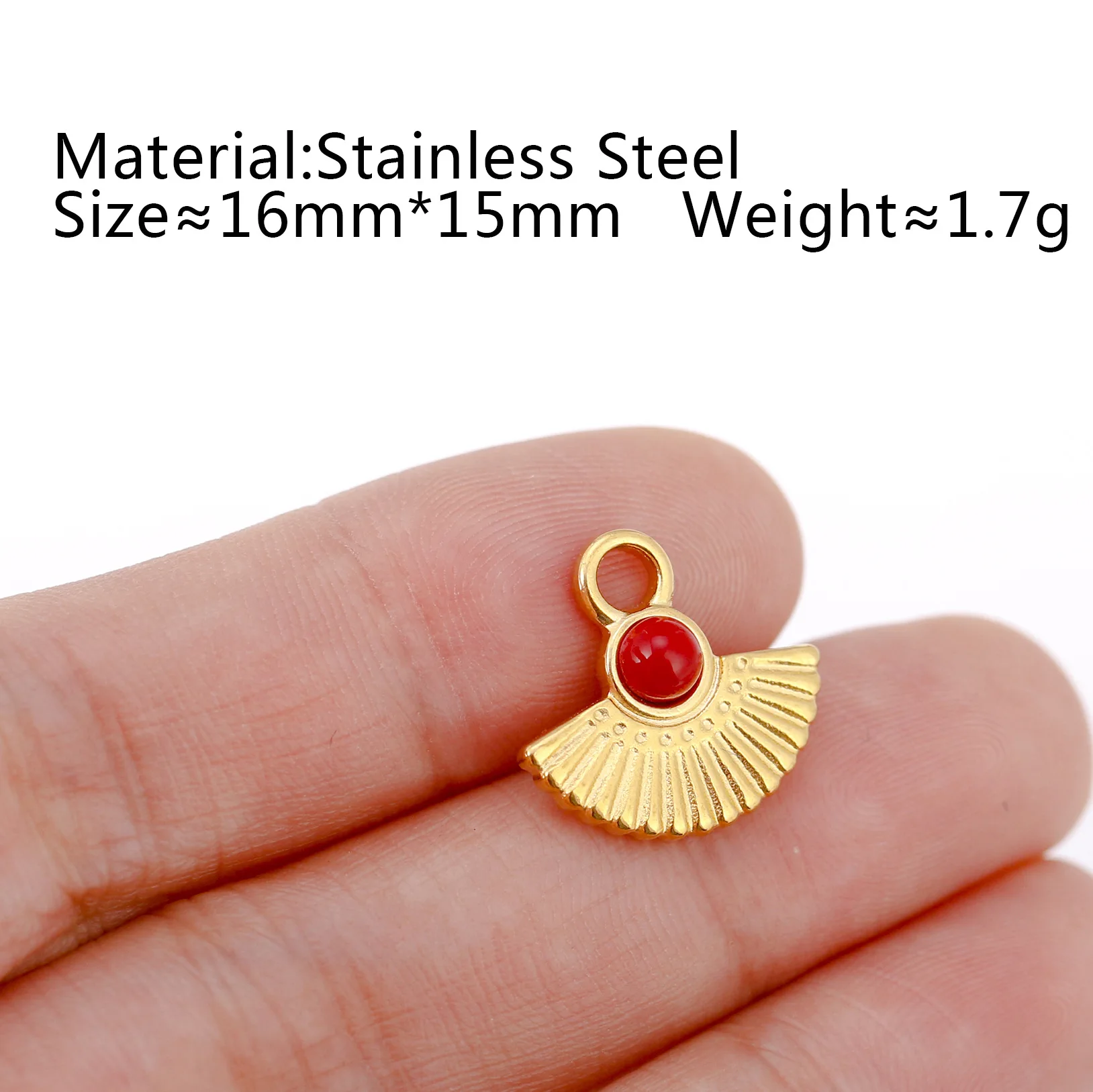 3Pcs/Lot Natural Turquoise Charms Stainless Steel Sun Pendants Charm for Earring Bracelet Necklace Making DIY Crafts Wholesale