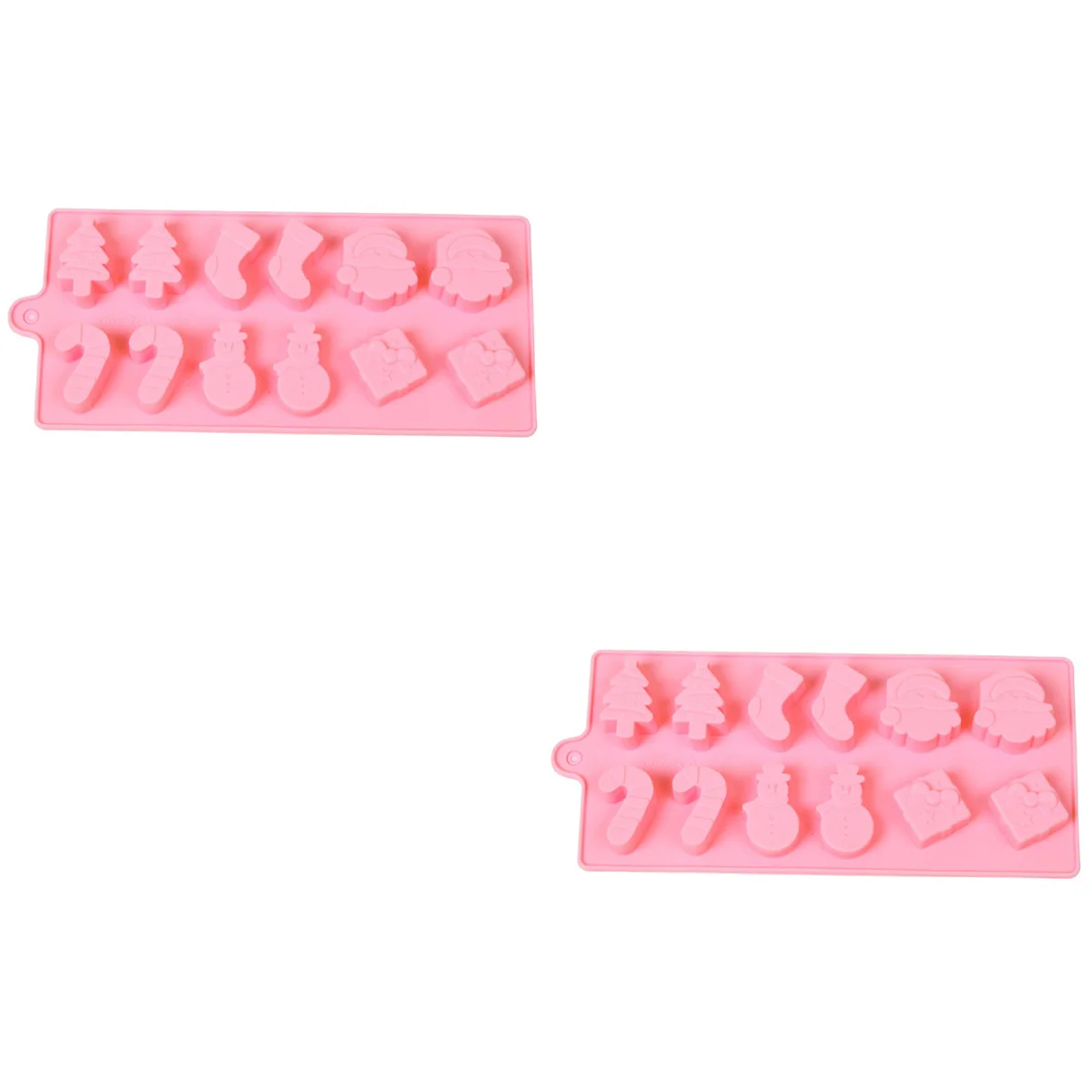 

2pcs Cake 12 Cells Christmas Elements Pattern Mini Cake Fondant Cake Decorating Practice for Wedding