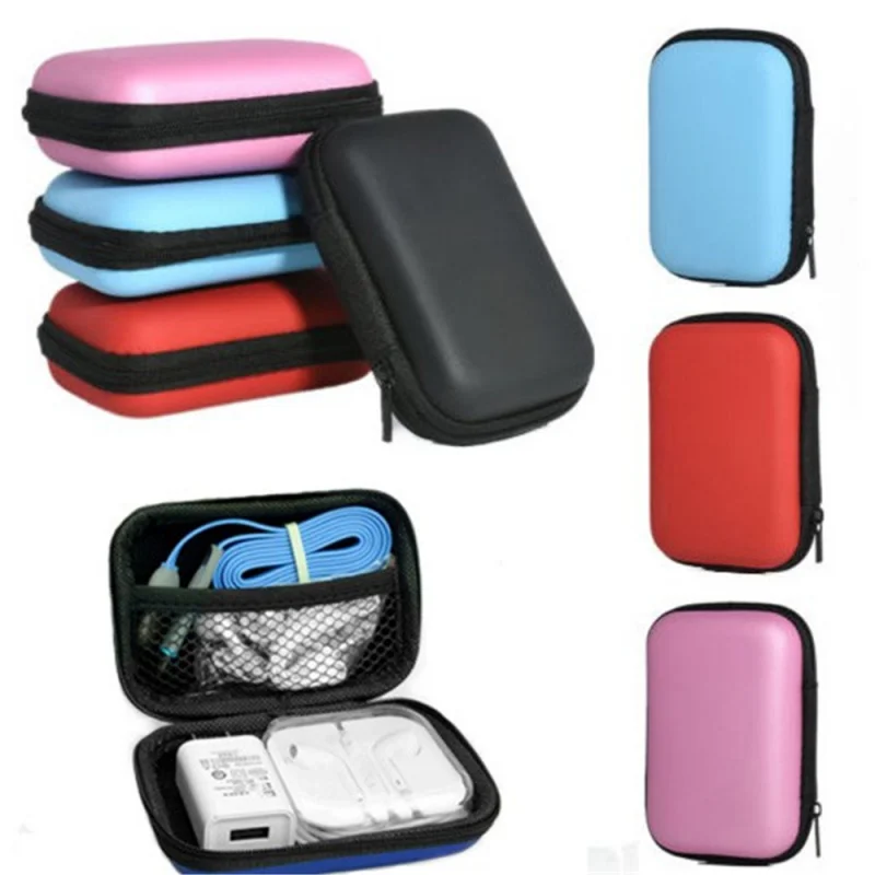 

Portable Hard Disk Case Bag Cable Organizer Zipper Bag Headphone U Disk Cable Storage Box Cable Management Cute Desk Accessories