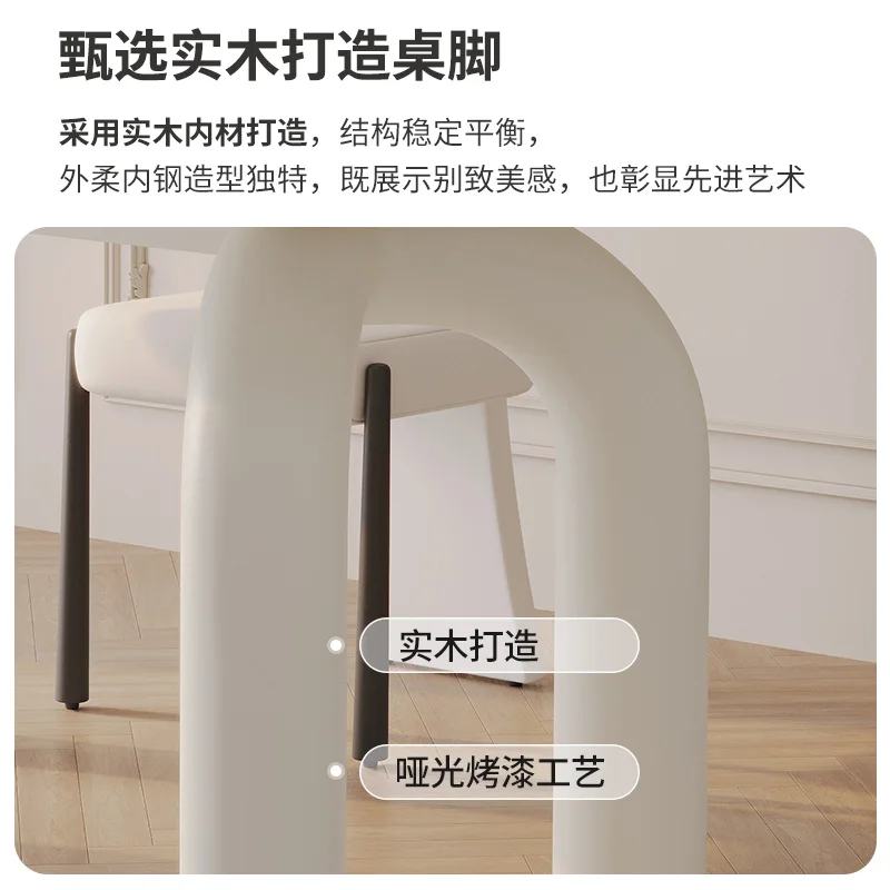 Легкий роскошный обеденный стол Delina French Cream Wind Rock Board