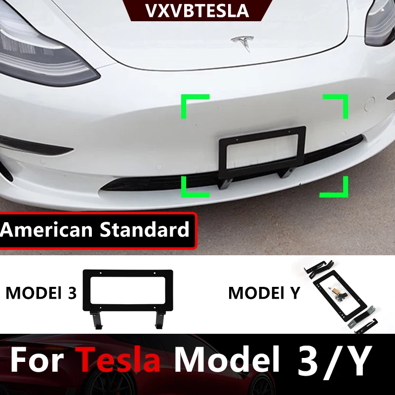 

Car License Plate Frame For US Standard Tesla Model 3 Y 2022 Aluminum alloy License plate Holder Exterior Accessories