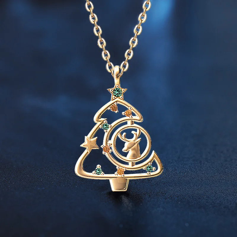 Ожерелье из 18-каратного золота женский кулон с одним оленем и ты Лось