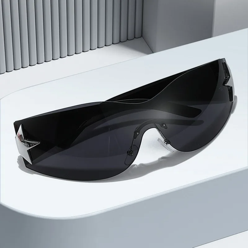 Luxury Punk Sports Sunglasses Women Brand Designer Y2K One Piece Sun Glasses Men Goggle Shades UV400 Ins Fashion Eyewear 2023 6