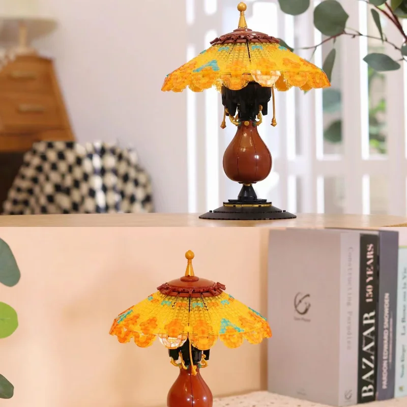 

Креативная модель светильника, строительные блоки, настольная лампа, блоки, игрушки, мини-кирпичи, игрушки для девочек и мальчиков, подарок для дома