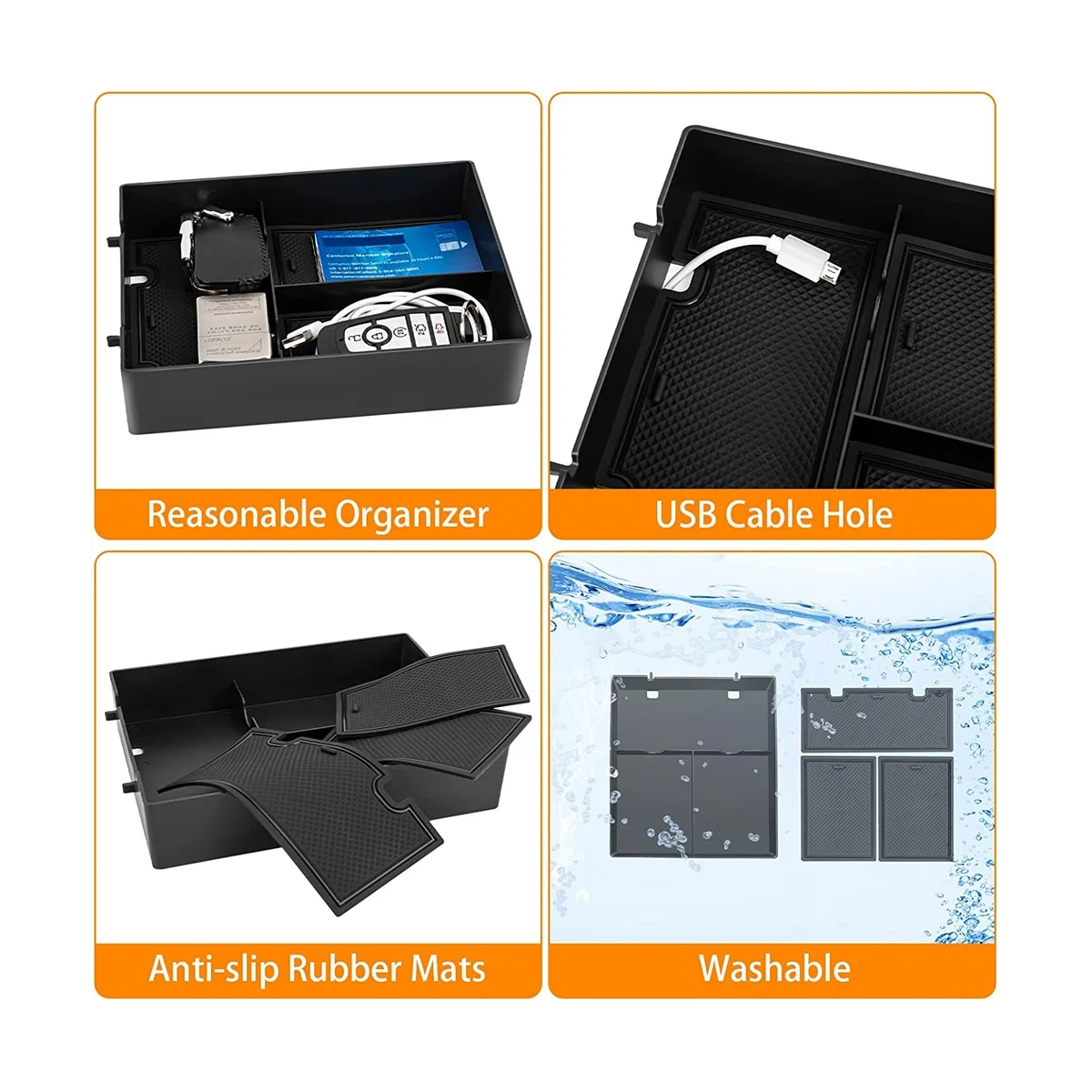 Органайзер центральной консоли для подлокотника диаметром 2022 дюйма