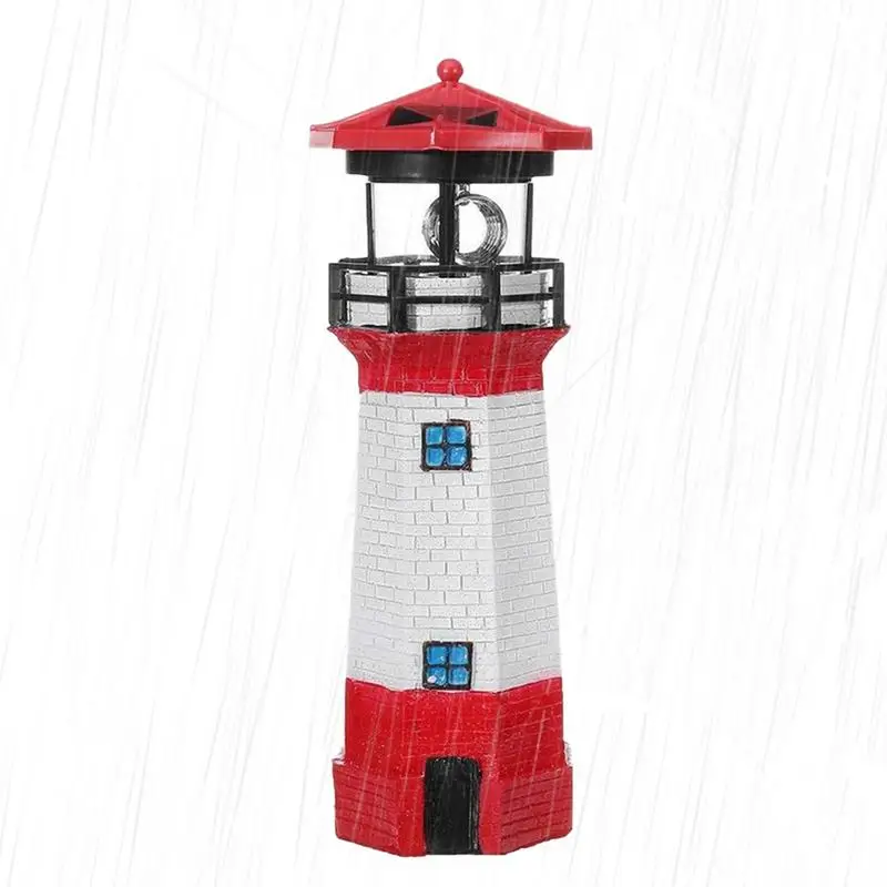 

Solar Rotating Lighthouse LED Waterproof Outdoor Sensor Light Highbrightness LED Lamp Beads Garden Landscape Decoration Lamp