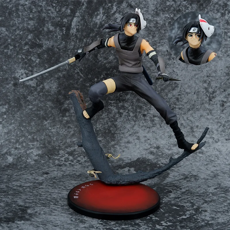 

24CM Anime Naruto Figure Itachi Uchiha Ver. Action Figures Replaceable Face Changing Model PVC Toys Collection Gift