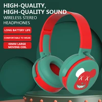 new wireless bluetooth headset stylish cartoon violent bear splice color earphone waterproof over ear headphone support tf card