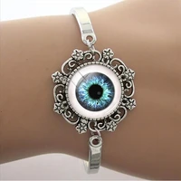 handmade lace bracelet 15mm glass dome charm color eye round cabochon bracelet accessories boys girls jewelry new fashion fxq462