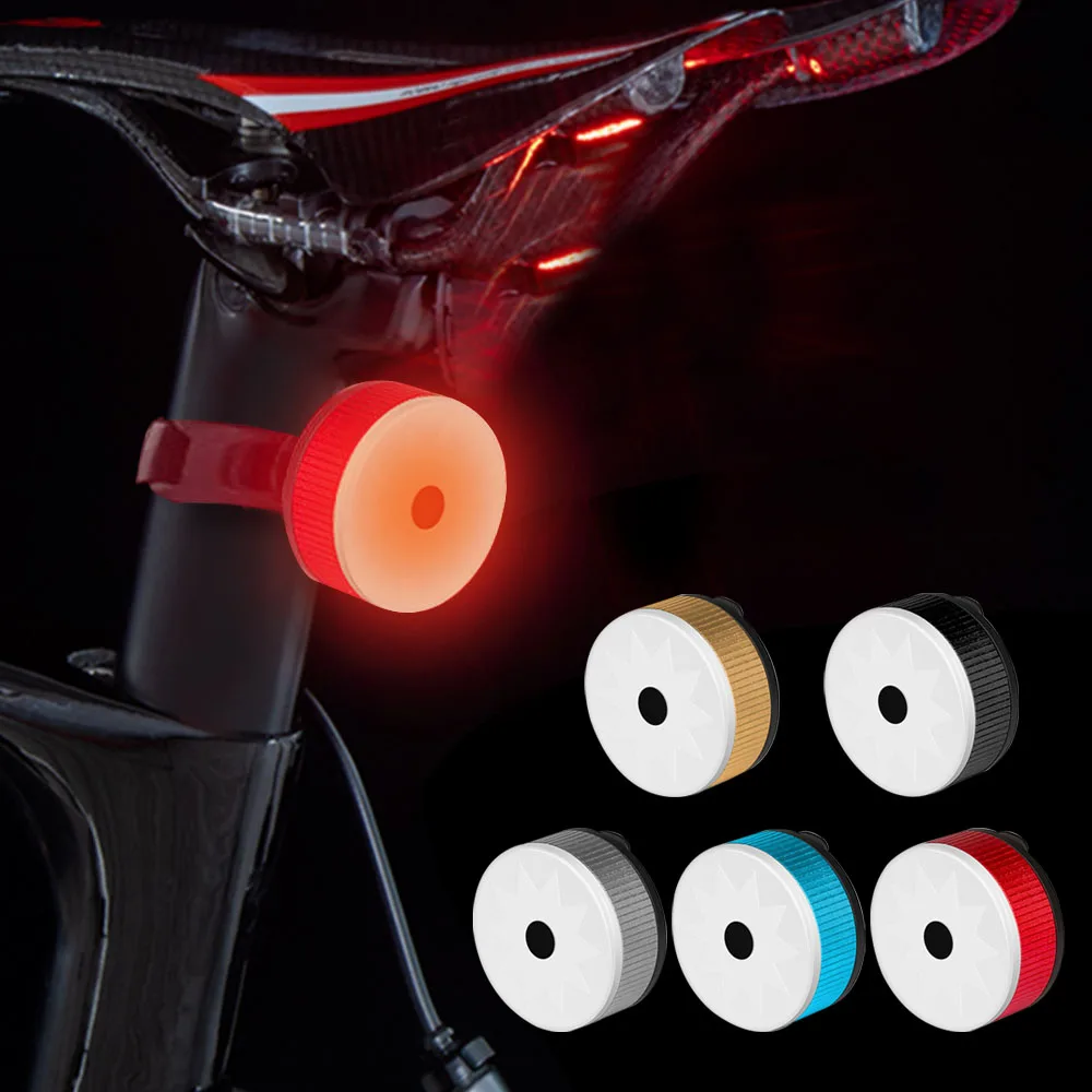 

Bike Light USB Rechargeable Waterproof Bicycle Safety Warning Taillight Round Shape Multifunctional Flashing Cycling Lamps