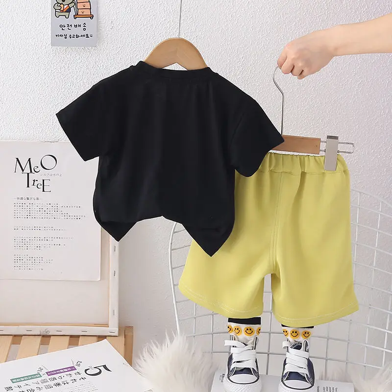 2 шт./комплект Детские хлопковые футболки и шорты