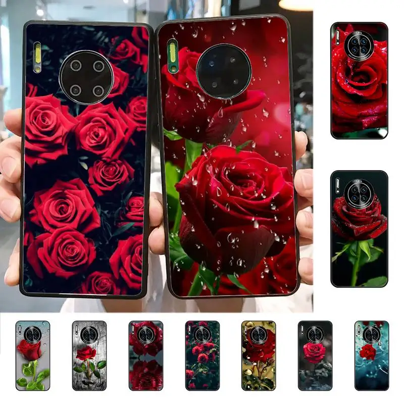 

YNDFCNB Bright Red Roses Flowers Phone Case for Huawei Mate 20 10 9 40 30 lite pro X Nova 2 3i 7se