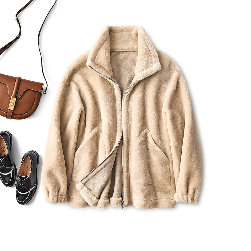 

Warm Winter Clothes Women Outerwear & Coats High Street Solid Winter Jackets Pockets Turn-down Collar Zipper Wide-waisted