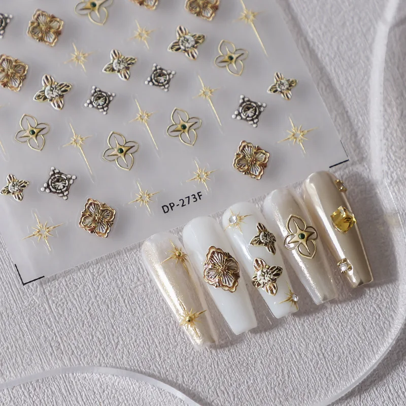 

New craft embossed 3D cute nail art stickers Japanese-style stickers 5d nail charm Decorative Adhesive backing free shipping e