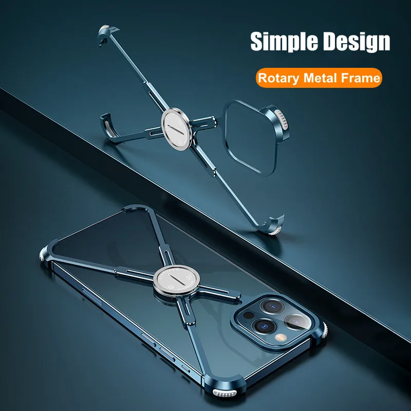 

Luxury Metal Frame Shape With Airbag Shockproof Bumper Case 12 Cool Shockproof Back Cover For iPhone 12/12 Pro /12 Pro Max