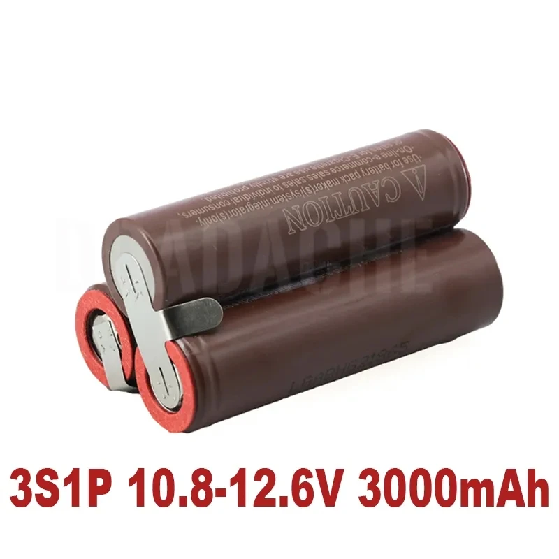 

3S 4S 5S 6S 18650 HG2 3000mAh 6000mAh 30A Lithium Battery Soldering for 10.8V 12V 16.8V 18V 21V 25V Screwdriver Battery