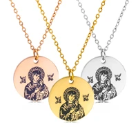 dooyio round virgin mary pendant stainless steel necklace for women 2022 fashion jewelry clavicle chains
