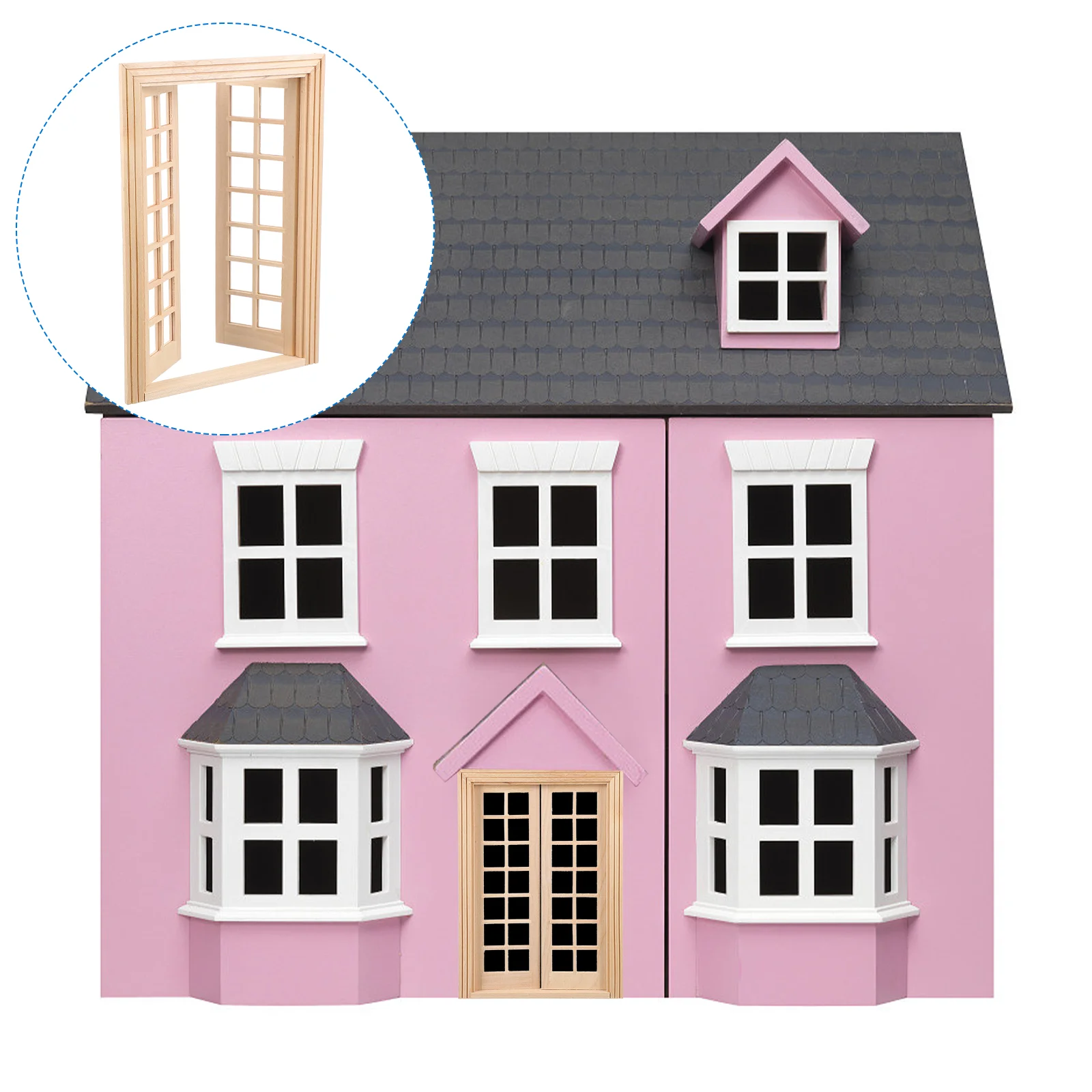 

Door Mini Accessory Doors Adornment Furniture Decoration Wooden Photo Decor Prop House Diy Window Creative Miniature Model Micro