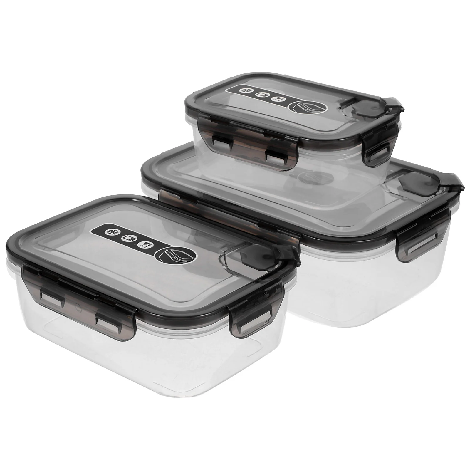 

3 Pcs Clear Plastic Containers Coffee Beans Storage Sealing Grain with Cover Kitchen Food Cereals